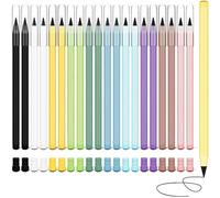 Checarzhn--No1-Crayon Eternel, 20 Pcs Crayon Éternel Avec Caoutchoucs + 20 Pcs Gomme, Crayons Sans Encre Eternal, Portable Stylo Sans Encre Eternel, Stylo Sans Encre, Cadeau Enfant