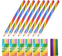 Checarzhn--No1-Crayons De Couleur Arc-En-Ciel Pour Enfants - Crayons De Couleur Arc-En-Ciel - Gommes Pour L'école, Le Bureau, La Maison