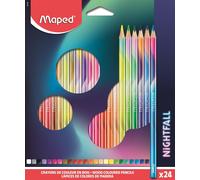 Checarzhn--No1-Crayons De Couleur En Bois Nightfall - Forme Triangulaire - Mine Tendre & Résistante, Diamètre 2.9 Mm - Couleurs Vives Et Intenses - Boite De 24 Crayons