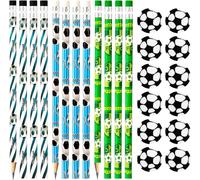 Checarzhn--No1-Crayons De Football Et Gommes De Football 24 Pièces Mitgebsel, Crayons De Football Avec Gommes, Crayons De Football Pour L'école D'équipe De Football Favors Favors Récompense Les Étudi