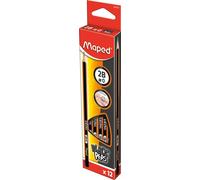 Checarzhn--No1-Crayons Graphite 2b #0 Blackpeps - Crayons À Papier En Bois - Forme Triangulaire Ergonomique - Boîte De 12 Crayons Papier 2h N°0 - Noir