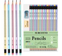 Checarzhn--No1-Crayons Hb, 30 Crayons Hb Avec Gomme Et Taille-Crayon, Crayons Triangulaires Pré-Taillés Pour L'écriture Et Le Dessin Des Enfants À L'école Et À La Maison - Nouveau Paquet, Bleu, Vert,