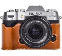 CHECARZHN--NO1-Demi-Étui En Cuir Synthétique Fait À La Main Avec Ouverture Par Le Bas Pour Appareil Photo Numérique X-T50/Xt50, Étui De Protection Pour X-T50 Xt50 (Marron)