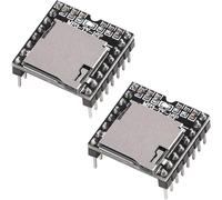 CHECARZHN--NO1-Dfplayer Lot De 2 Mini Lecteurs Mp3 Module Audio Voice Decode Board Sound Module Pr En Charge De Carte Tf Et Lecteur Flash Usb Pour Haut-Parleur A Rduino