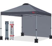Checarzhn--No1-Durable Ez Tonnelle Pop-Up Avec 1 Paroi Latérale (2,5 X 2,5 M, Gris Foncé)