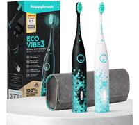 Checarzhn--No1-Eco Vibe 3 À Dents Électrique, Lot De 2, Avec Étui De Voyage (Blanc/Menthe, 1 Unité (Lot De 3))