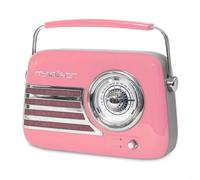 CHECARZHN--NO1-Freesound-Vr40P - Radio Vintage De 30W Sur Batterie Longue Autonomie Avec Bluetooth, Usb Et Fm - Rose