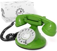 CHECARZHN--NO1-Funkyfon Cable Téléphone Rétro Au Style Des Années 1920 Avec Cadran Rotatif Vert