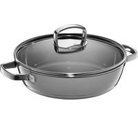 Checarzhn--No1-Fusiontec Mineral Sauteuse À Induction 28 Cm Avec Couvercle En Verre, Cocotte 4,1 L, Bord Haut, Céramique Haute Technologie, Anti-Rayures, Gris