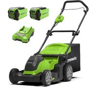 CHECARZHN--NO1-G40Lm41K2X Tondeuse À Gazon Sans Fil Pour Pelouses Jusqu'À 500M², Largeur De Coupe 41 Cm, Sac De 50L, Inclus Deux Batteries 40V 2Ah Et Un Chargeur, Garantie 3 Ans