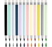 Checarzhn--No1-Generische Magic Lot De 12 Crayons De Couleur En Métal Avec Gomme Et Pointes Interchangeables Idéal Pour Les Étudiants, Les Enfants, L'école Et Le Bureau