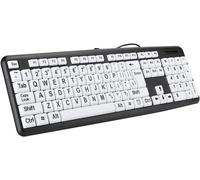 CHECARZHN--NO1-Grand Clavier À Touches Boogiio Clavier D'Ordinateur À Gros Caractères Noir Clavier Basse Vision Usb Clavier Filaire Pour Personnes Âgées Avec Touches Blanches À Gros Caractères