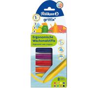 Checarzhn--No1-Griffix 700825 Lot De 8 Crayons De Cire Assortis Dans Un Étui En Carton Pour Droitiers Et Gauchers