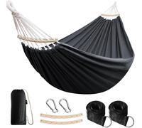 CHECARZHN--NO1-Hamac De Jardin Avec Tige En Bois Courbée, Hamac Confortable Portable Avec Accessoire De Ceinture, Étui De Transport Pour Terrasse Intérieure/Extérieure Garden Beach