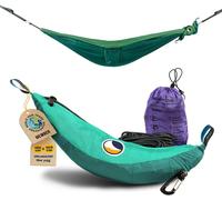 Checarzhn--No1-Hamac Dextérieur Pour Enfants Vert Émeraude En Soie De Parachute En Nylon 160 X 100 Cm, 315 G ¿ Avec Mini-Mousqueton 6 Kn Et Corde Depuis 1996