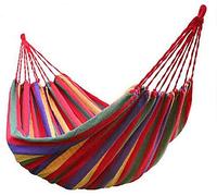 CHECARZHN--NO1-Hamac En Toile De Parachute Portable Coton Hamac De Jardin Respirant Portable De Voyage Camping Pour Charge imale 150 Kg Multicolore (1 Personne, Rouge)