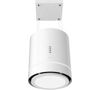 CHECARZHN--NO1-Hotte Aspirante 44Cm Îlot Rond Bolero Flux Cre 448000 White A++. Finition Blanche, Aspiration 800M3/H, Moteur 210W, Commande Electronique, Lumière, Filtre À Charbon
