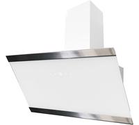 CHECARZHN--NO1-Hotte Aspirante Sans Hotte/Hotte Inclinée 90 Cm/Écran En Verre Avec Cadre En Acier Inoxydable Blanc/Fonction Évacuation Et Recyclage De L'Air / Ch89090W / A++ / 39 ¿ 59 Db