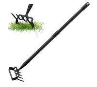 CHECARZHN--NO1-Houe De Jardin Avec Râteau, Serfouette Binette Trident De Jardin Pour Labourer Et Désherber Le Sol, Cultivateur De Jardinage Manuel, Largeur 157Cm Réglable