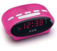 CHECARZHN--NO1-Icr-210 Rose -Tuner Pll-Fm- Haut-Parleurs Intégrés- Radio-Réveil- Fonctionnement Sur Piles- Écran Led- Double Fonction D'Alarme- Fonction Snooze- Radio-Réveil Fm-Rose