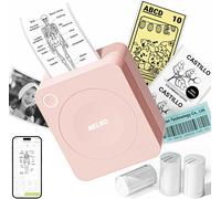 CHECARZHN--NO1-Imprimante D'Autocollants Pm230 Mini Imprimante Bluetooth Portable Avec 3 Rouleaux De Papier, Rose, 1 Paquet