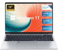 CHECARZHN--NO1-Insoluxia Ordinateur Portable 16 Pouces, Alder Lake-N100, 16 Go Ram, 512 Go Ssd, Win11 Pro, Rétroéclairage, Déverrouillage Par Empreinte Digitale, Bluetooth 5.0, Wi-Fi 5, Usb 3.0 * 2,