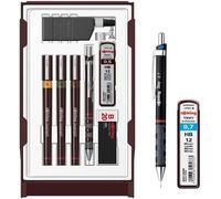Checarzhn--No1-Isograph S0699370 Ensemble Stylo Technique Et Crayon 3 Stylos (0,20 Mm, 0,30 Mm, 0,50 Mm) Et Porte-Mine (0,5 Mm) Accessoires Ensemble Avec Crayon 0,7 Mm Et Recharges