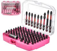 CHECARZHN--NO1-Jeu De 83 Embouts De Tournevis En Acier S2 Magnétique Torx/Phillips/Pozidriv/Plat/Tête Hexagonale, 1/4"", Boîte De Rangement Rose
