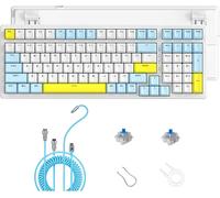 CHECARZHN--NO1-K3 Clavier De Jeu Mécanique Filaire Remplaçable À Chaud Avec Câble Usb-C Enroulé, 100 Touches, Disposition Compacte, Clavier Rétroéclairé 19 Rvb, Interrupteur Bleu Pour Win/Mac-Citrons