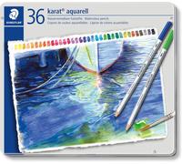 Checarzhn--No1-Karat Aquarell, Crayons De Couleur Aquarellables De Qualité Professionnelle, Grande Miscibilité Des Couleurs, Boîte Métal De 36 Crayons Assortis, 125 M36