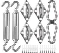 CHECARZHN--NO1-Kit De Montage Pour Auvent 40 Pièces Grand Kit De Matériel En Acier Inoxydable Pour Installation De Voile D'Ombrage Rectangulaire Et Triangulaire, M8