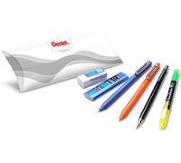 Checarzhn--No1-Kit Scolaire 6 Pièces Idéal Pour Le Début De L'année Scolaire (2 Stylos À Bille, Surligneur, Porte-Mines, Gomme)