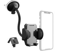Checarzhn--No1-Kit Support Téléphone Voiture Universel (Ensemble Support Téléphone Pour Voiture, 2en1 Clip Pour Aération Et Ventouse, Pivotable 360°, Pour Mobile De Largeur De 4 À 11 Cm) Noir