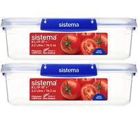 Checarzhn--No1-Klip It Plus Récipients De Conservation Alimentaire 2,2 L Boîtes Alimentaires Étanches, Empilables Et Hermétiques, Compatibles Réfrigérateur/Congélateur Plastique Sans Bpa 2 Pi