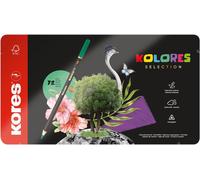 Checarzhn--No1-Kolores Selection - 72 Crayons De Couleur Comprenant 8 Crayons Métalliques Et 4 Crayons De Couleur Fluo - Crayons De Couleur Avec Mine Souple, Forme Triangulaire, Bois Fsc, Fournitures