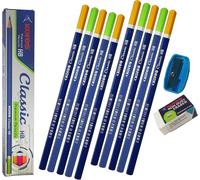 Checarzhn--No1-Lot De 10 Crayons Graphite Hb Classiques En Bois, Taille-Crayon, Gomme, Pr En Main Confortable, Mine Collée Résistante À La Casse, Crayons Pour Enfants, Écrire, Dessiner Des Croquis