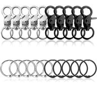 Checarzhn--No1-Lot De 10 Mousquetons À C Aux Avec Pivot - Mousquetons Pour Laisse De Chien - Alliage De Zinc - Mousquetons À Boulon - Mousquetons Porte-Clés Pour Laisses De Chien Et Clés