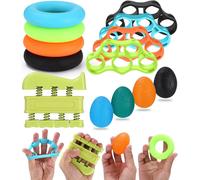 Checarzhn--No1-Lot De 13 Hand Grip Musculation Avant Bras,Musculation Main,Balle Reeducation Main En Silice,Améliore La Flexibilité Et La Force Des Doigts Pour Le Jeu, La Guitare, L'escalade, Le Fitn