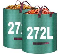 CHECARZHN--NO1-Lot De 2 Sacs À Déchets De Jardin, 272 L, Sacs De Jardin Robustes, Réutilisables Et Imperméables Avec Poignées, Parfaits Pour La Collecte Des Déchets Végétaux, De L'Herbe Et Des Feuill
