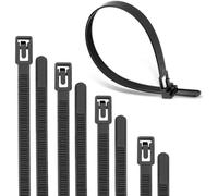 CHECARZHN--NO1-Lot De 200 Attaches De Câble Réutilisables, Faciles À Ouvrir À Nouveau, Peuvent Supporter Un Poids imum De 22,7 Kg(15, 20, 25, 30 Cm Chacun 50)