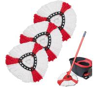 Checarzhn--No1-Lot De 3 Balai Serpill¿¿Re Microfibre Remplacement Compatible Avec Vileda Turbo 3 En 1 Easywring And Clean Recharge T¿ºtes De Balai Serpill¿¿Re Convient ¿¿ Tous Les Types De Sols£¿Rouge