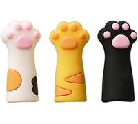 Checarzhn--No1-Lot De 3 Jolis Pour Crayon, Patte, Chat, Pour Crayon, Dessin Animé, Anti-Mâchage, Bouchon Pour Crayon, En Silicone, Pour Enfants, Étudiant, Stylo De Classe Avec Clip Haut Stylo, Clip D