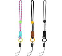 Checarzhn--No1-Lot De 3 Lanières De Poignet En Nylon Coloré Avec Boucle Réglable, Sangles De Poignet Courtes Universelles Compatibles Avec Téléphone Portable, Appareil Photo, Clé, Badge D'identificat