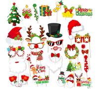 Checarzhn--No1-Lot De 30 Accessoires De Fête De Noël, Accessoires De Décoration Pour Fête De Noël, Accessoires De Fête De Noël, Accessoires De Fête De Noël, Pour Le Nouvel An, Un Anniversaire, Un Mar