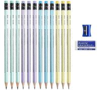 Checarzhn--No1-Lot De 30 Crayons Triangulaires Pour Enfants, En Graphite, Antidérapants, Aide À L'écriture Et Taille-Crayon, Aide À L'écriture Pour Garçon Gomme, Crayon Hb, Outil D'examen Et De Dessi