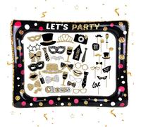 Checarzhn--No1-Lot De 43 Accessoires De Boîte Photo Gonflable, Accessoires De Fête, D'anniversaire, Décorations Avec Paillettes Et Paillettes Pour Fête, Fête, Mariage, Carnaval