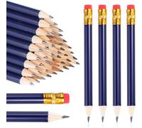 Checarzhn--No1-Lot De 48 Mini Crayons De Golf Avec Gommes, Demi-Crayons Hb Graphite Pour Étudiants, Designers, Architectes, École, Bureau (Bleu Foncé)