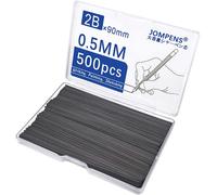 Checarzhn--No1-Lot De 500 Mines De Rechange Pour Porte-Mines 0,5 Mm 2b Dans Un Étui - Résistantes À La Casse - Pour Étudiants Et Professionnels - 0,5 Mm