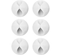 Checarzhn--No1-Lot De 6 Clips De Rangement Pour Câbles, Blanc, 24 X 15 Mm, Organ Ur De Bureau Adhésif En Silicone Pour La Maison, Le Bureau, La Voiture, Le Mur Et Le Bureau