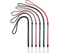 Checarzhn--No1-Lot De 6 Cordons Tour De Cou Réglables En Nylon Pour Clés, 3 Couleurs, Pour Porte-Badge, Porte-Clés, Dragonne (Rouge, Blanc, Noir, Bleu Noir)